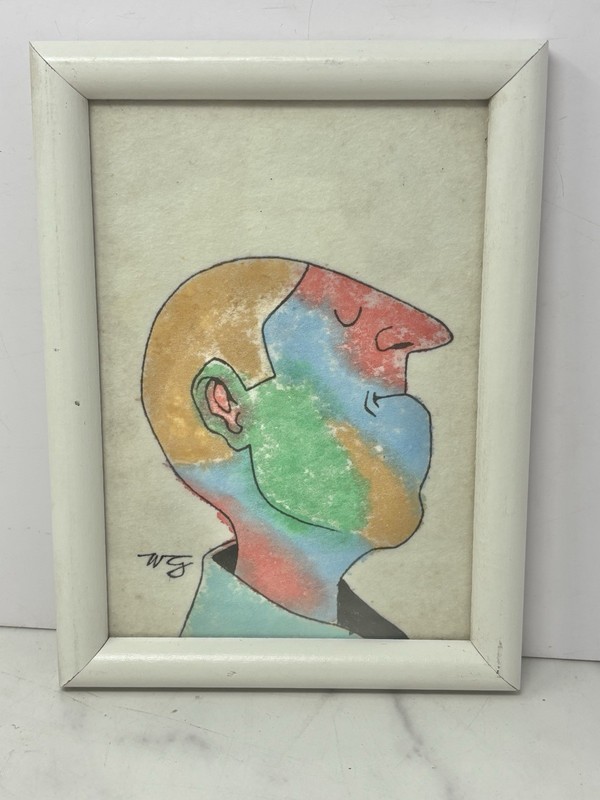 Vtg Art by Willis Henry Goldsmith Framed Military Mind 1960s-70s San Diego