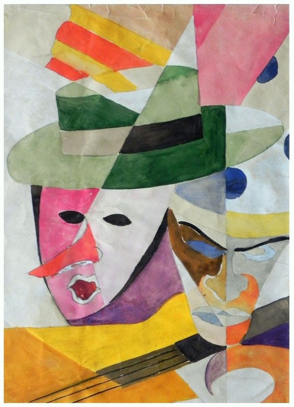 Menachem Helholz-Or: Cubist Composition & Heads / Israeli Jewish French German