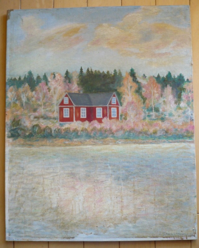 ARVID SKOGGARD, LISTED NEW YORK NY SWEDISH, VINTAGE IMPRESSIONIST LANDSCAPE OIL