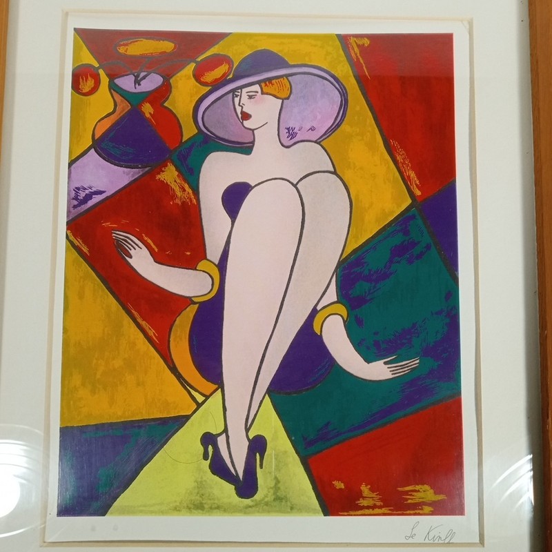 Linda Le Kinff Serigraph «Debbie» Matted Framed and Signed 15″x12″
