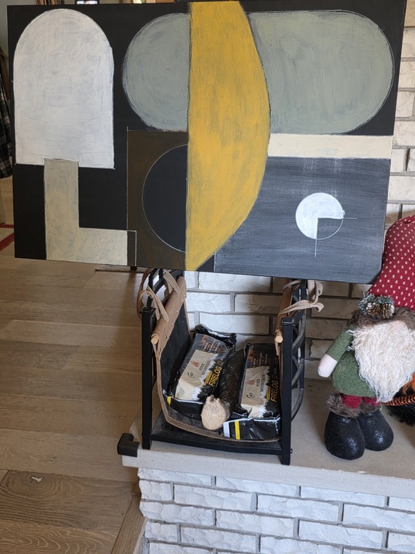 Vintage MCM Style Abstract Painting Modern Art Mid Century 24″ X 36″
