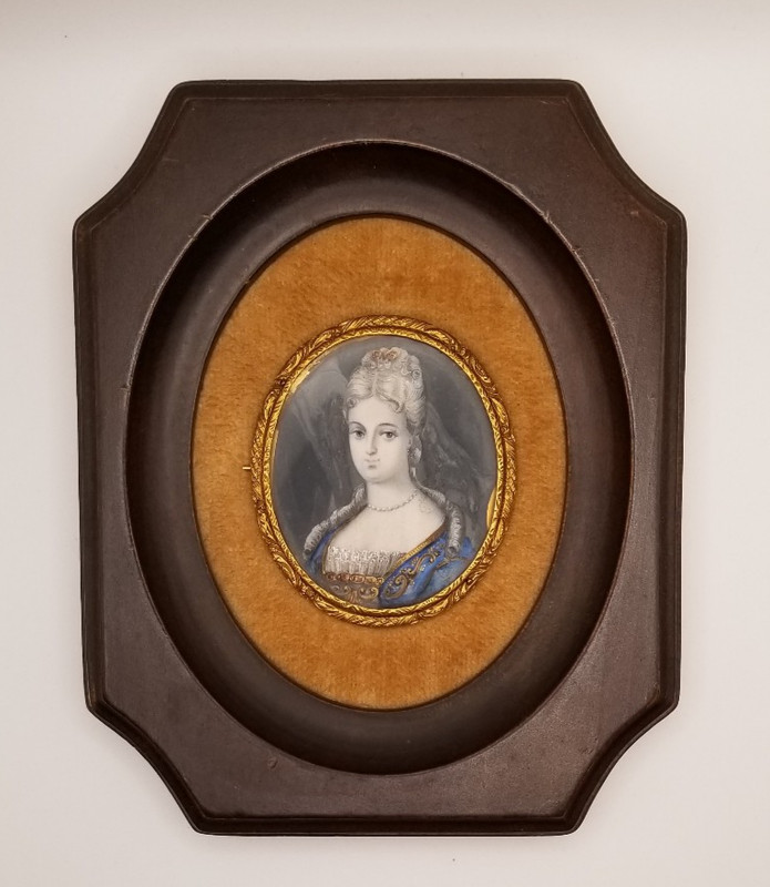 Antique Hand-painted Miniature Portrait of a Woman gallery