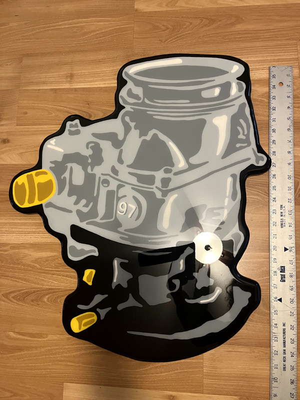 Hand Painted Stromberg 97 Carburetor Wall Art – 24″x27″ – Bar Top Resin