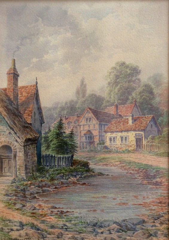 AMELIA COLEMAN, Watercolor, Landscape, Signed, Dated 1891, British