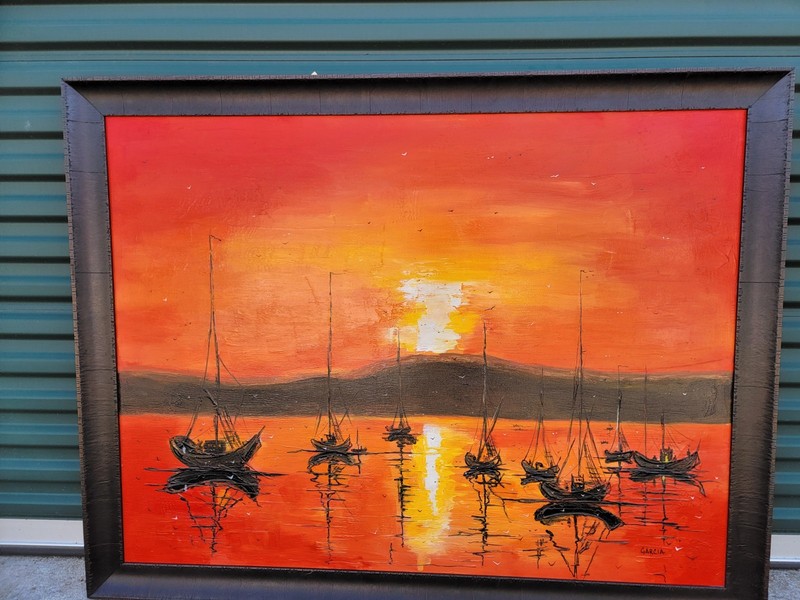 MCM~ Original Acrylic and Oil Painting~Danny Garcia SIGNED 53" X 41" gallery