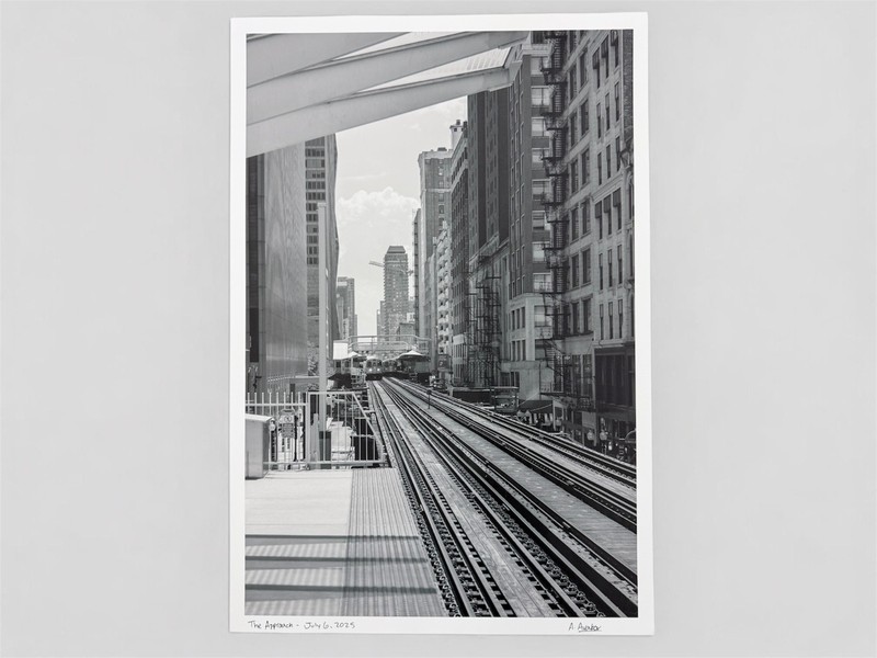 Chicago Train Tracks Black & White Fine Art Print 12×18 Hahnemühle Photo Rag Sat