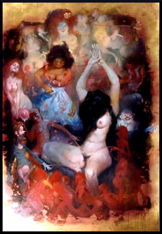 Julian Ritter «Breasts!» Original Oil Fine Art Painting 48″ X 60″ – 2