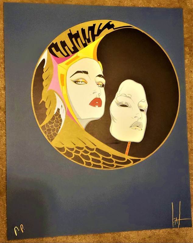STEVE LEAL Original HAND SIGNED Color SERIGRAPH Silkscreen MARDI GRAS MASQUERADE