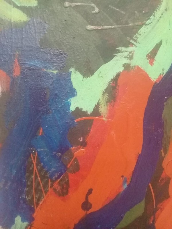 American Contemporary Master Abstract SYD SOLOMON - Oil canvas Painting / Signed gallery