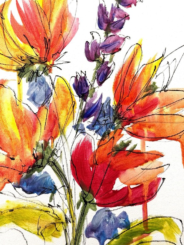 Original Abstract Expressionism 11x14 Flowers Handmade Signed Unique Fine Art 98 gallery