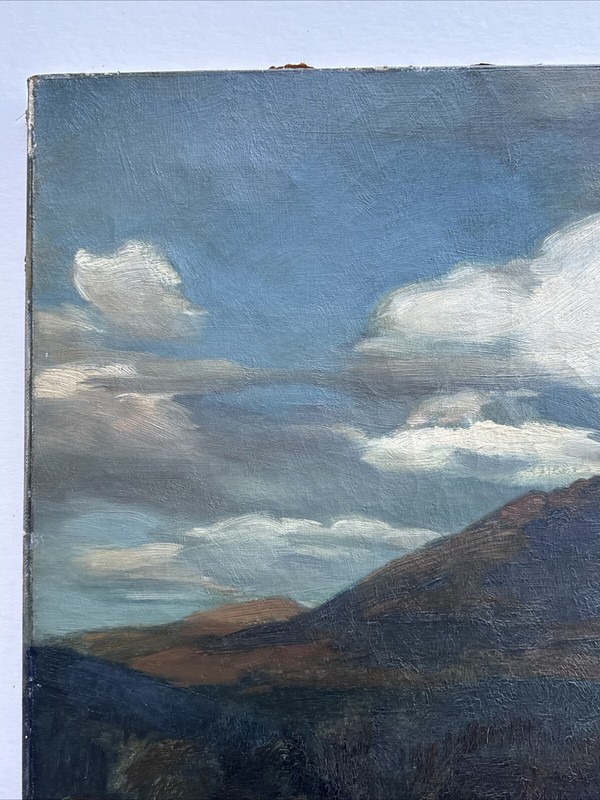 ANTIQUE LANDSCAPE PAINTING AMERICAN HENRY BREUER MARIN CALIFORNIA MT TAMALPAIS gallery