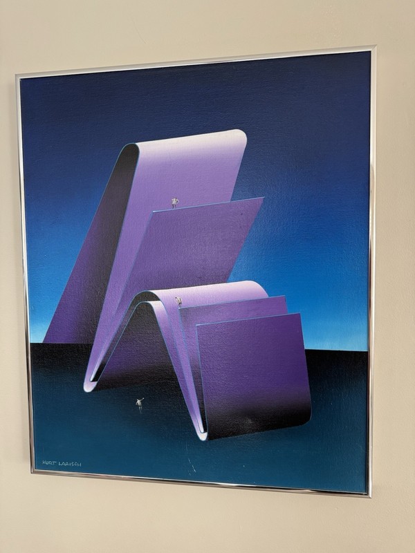 Genuine Original Signed Kurt Larisch Surrealist Fine Art Painting G-94 Acrylic
