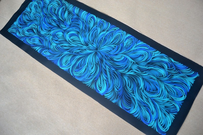 SELINA NUMINA 135 x 50 cm Original Aboriginal Painting. Bush Medicine Leaves