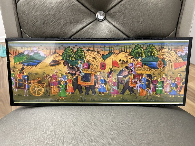 Vintage Indian Mughal Painting "Procession With Elephant Scene" gallery