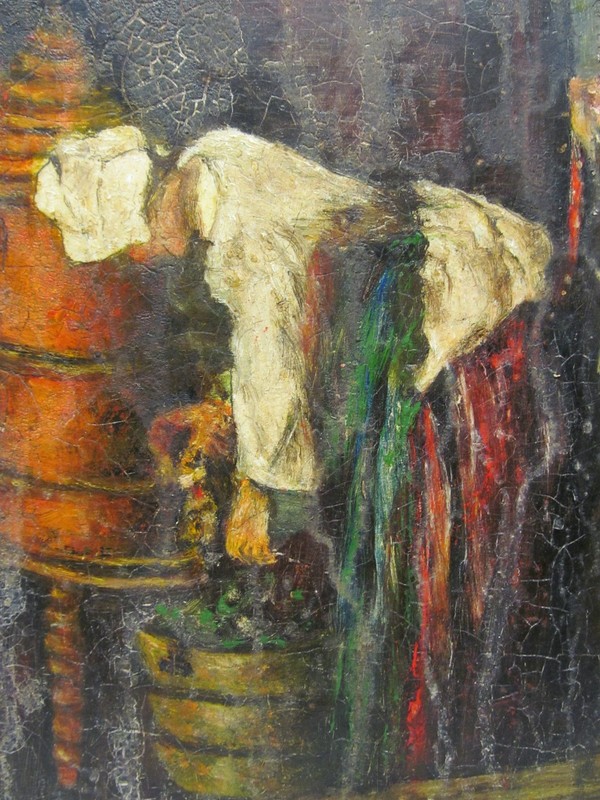 Guy PICHON (1933-2007) La Zireuse d`eau Maid on Barrel Oil Painting gallery