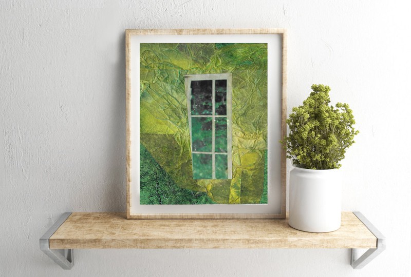 Green Nature Collage Artwork Home Decor Art 8×10 by AdrianaRabyArt Trees