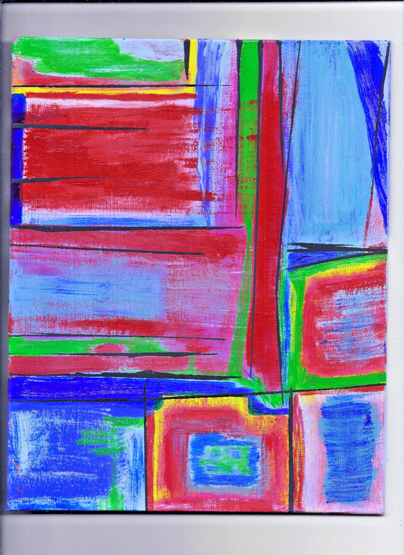 IN THE WELLS OF MY BRAIN -Painting 8×10 Abstract Dada Surrealism Psychology Mind