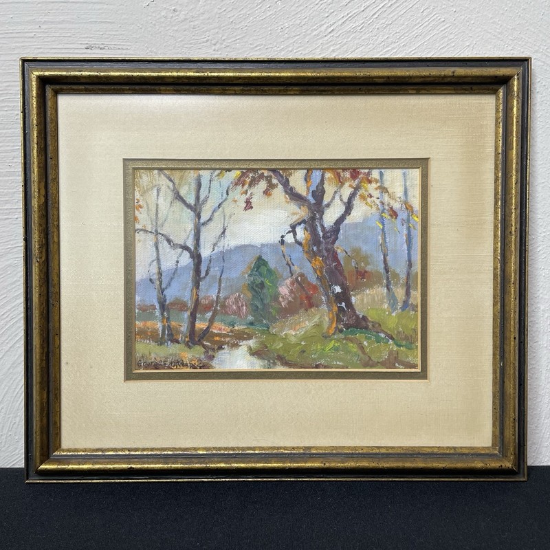Georges La Chance (1888-1964) Indiana Artist Small Oil Landscape George LaChance