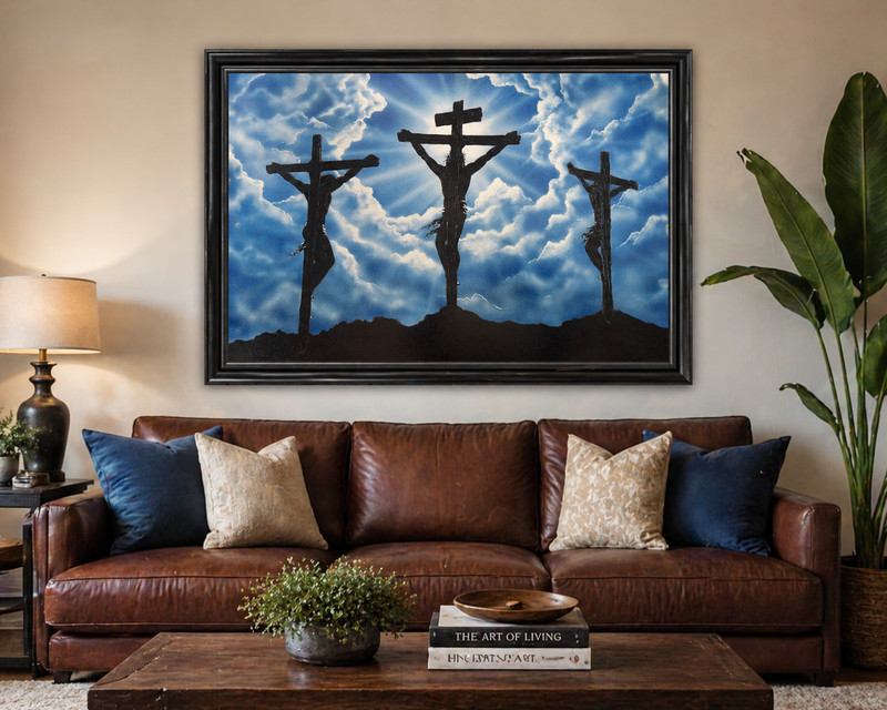 MICHAEL GODARD CALVARY AP Unframed Signed 4/100 AP JESUS COA GICLEE CANVAS