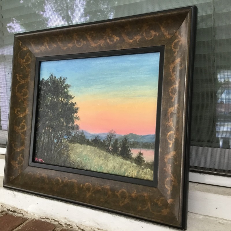 EVENING CALM - original framed 8X10 inch oil landscape painting by K. McDermott gallery