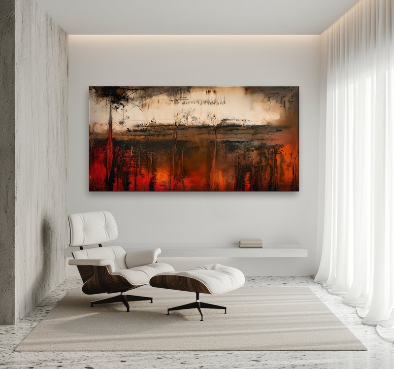 Large Abstract Canvas Painting, Textured Canvas wall art, Framed, Signed