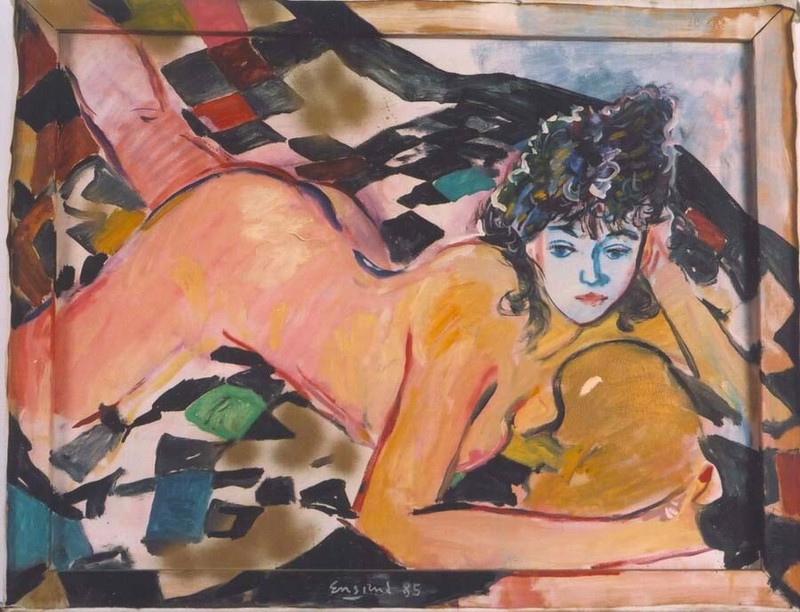 Wayne Ensrud, “Reclining Figure» – Original Oil on Verso of Stretched Canvas