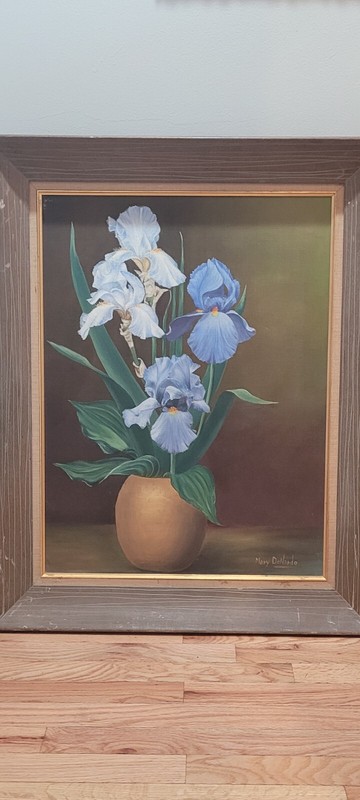Beautiful original oil on canvas bouqet by listed Mary Denardo, BO