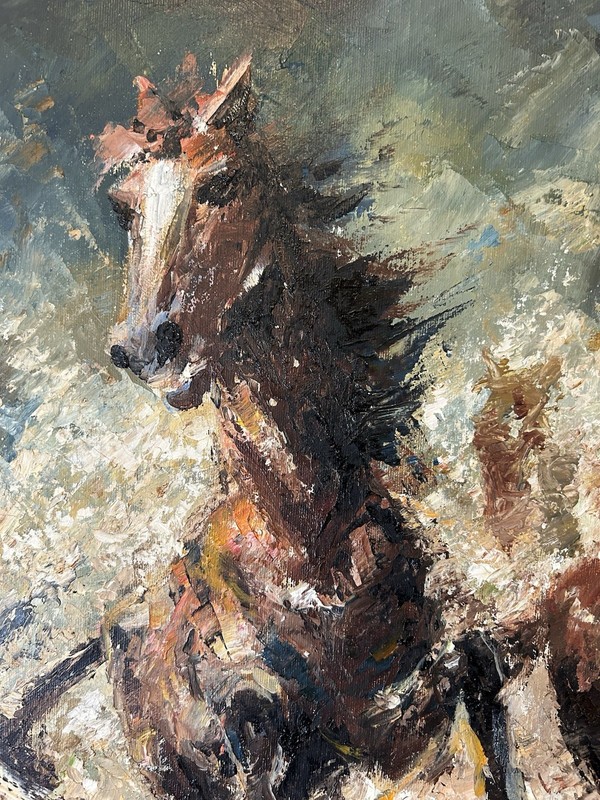 Americo Makk Original Large Oil Painting “Wild Horses” Signed The Laky Galleries gallery