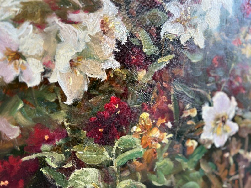Beautiful Bunch of Flowers Original 36 x 24 Oil Painting on Canvas gallery