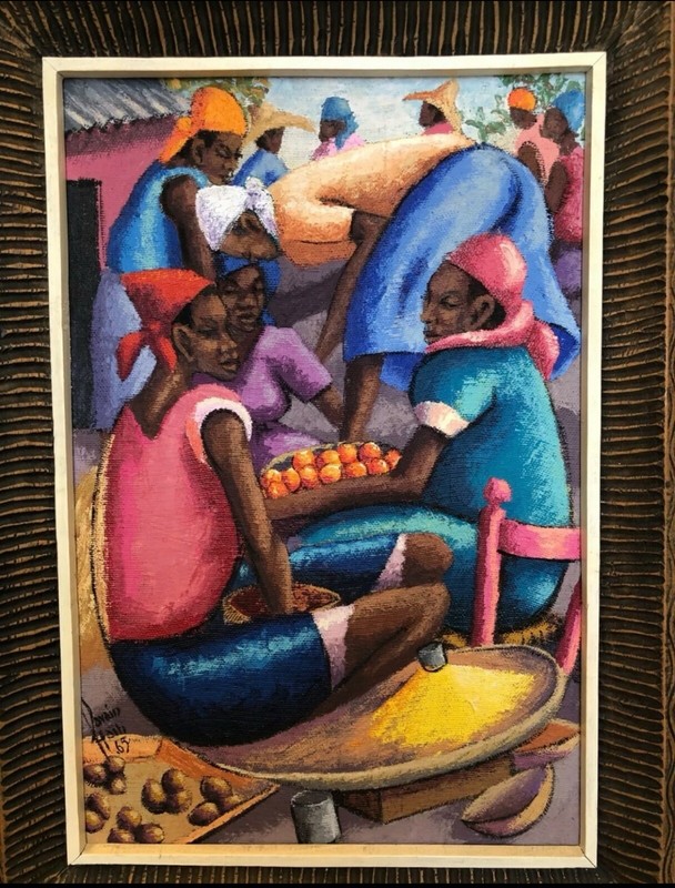 16×24 Haiti Haitian Art Painting By Petion Savain Year 1965
