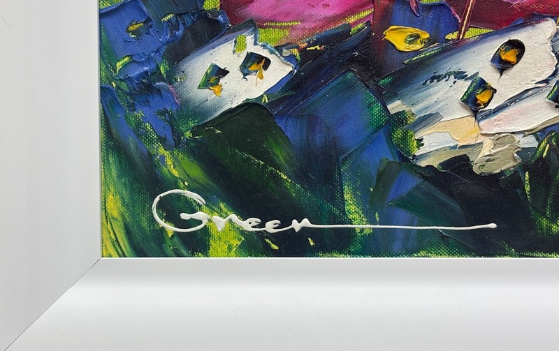 Maya Green "Close Up Poppies" Hand Signed Original Oil Custom Framed Art gallery