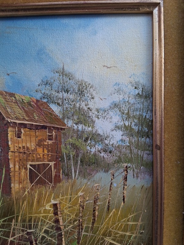 Vintage Original Oil Painting, Signed L Ford, Framed 13x15 1/4" gallery