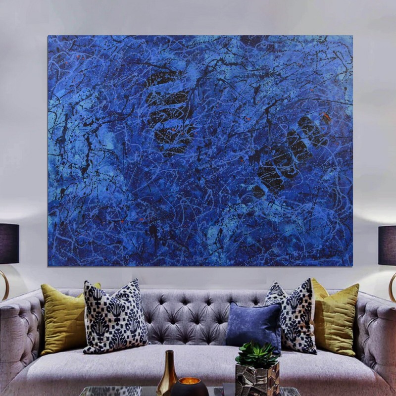 Jackson Pollock style￼ Profession￼al Painting 81” X 62”(6ft 9in)Abstract Modern gallery