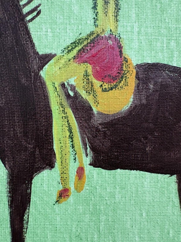 Original Man & Horse Canvas Acrylic Colorful Abstract Western Minimal Wall Art gallery