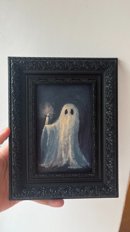 Gothic Ghost Original oil painting framed victorian impressionism art gallery