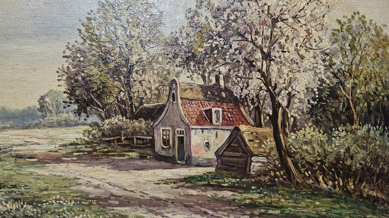 Wilhelm Hugo Rupprecht Landscape oil painting on Canvas Cottage on Country Path gallery