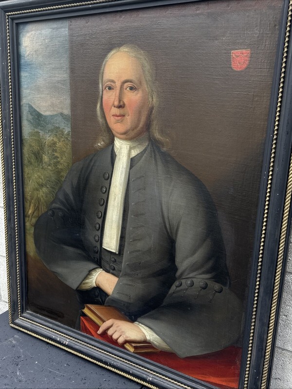 Amazing 18th C Portrait Of Gentleman By Louis Leonard Hubner museum Providence gallery