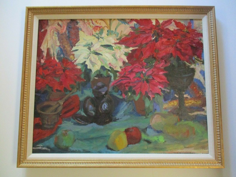 VINTAGE PAINTING MARIA CALVO IMPRESSIONIST STILL LIFE RARE MODERNIST LISTED