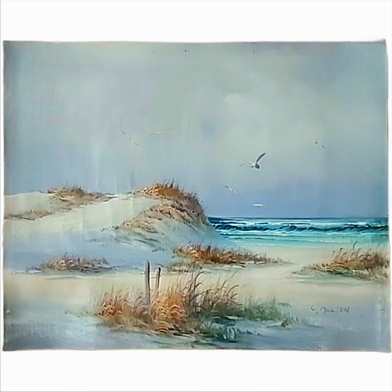CATHERINE PARKER MELTON Canvas Oil Art Tennessee 1888-1959 Gulls Soaring Dunes