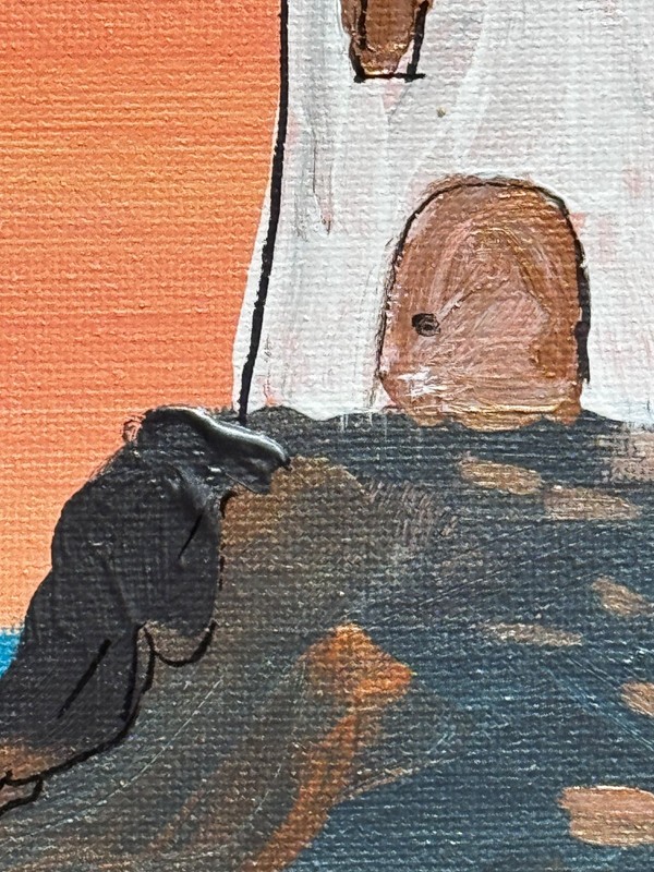 Lighthouse Rock Abstract Acrylic /Mixed Signed Art Painting Canvas 9x12 Folk Art gallery