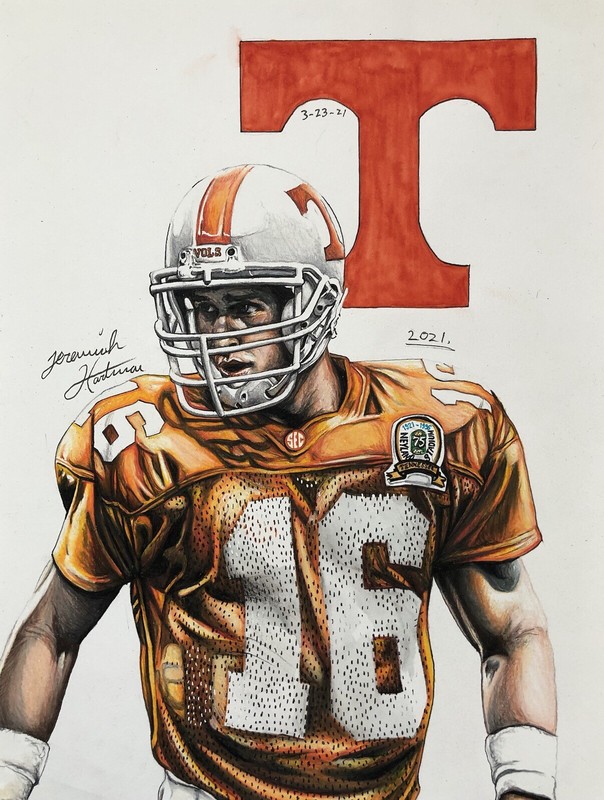 Peyton Manning Tennessee Original Handmade Artwork