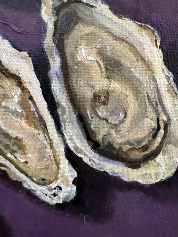 Original New Impressionism Still Life Lemons Oysters Half Shell Oil/Canvas Board gallery