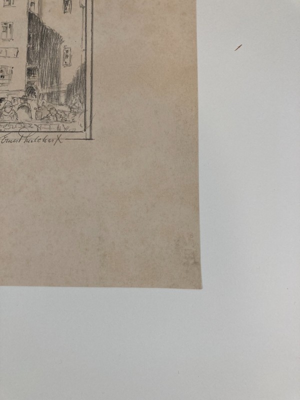 ERNEST ALBERT MELCHERT Signed OLD QUEBEC CITY, CANADA Original Pencil Sketch gallery