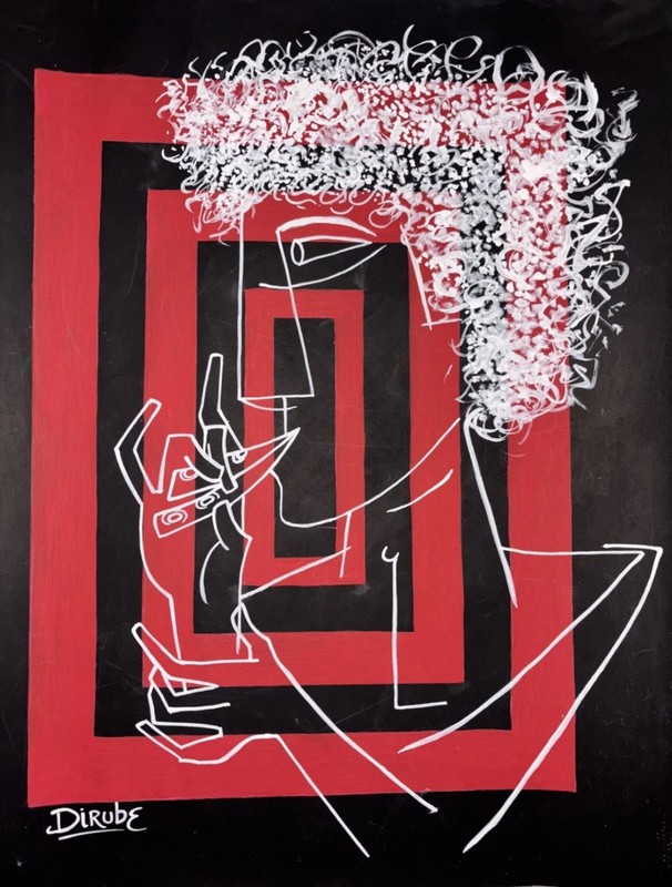Rolando López Dirube Drawing On Cardboard