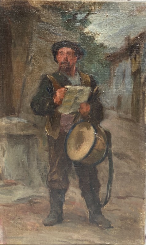 French School Of The Late 19th Century – The Town Crier, Circa 1890