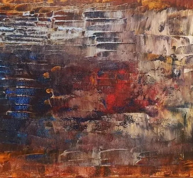 Original Abstract Colorful Acrylic Painting on Canvas. 12″ x 24″