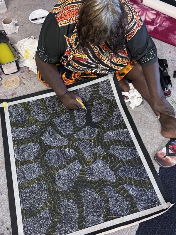 Patricia Kamara 💕💕Aboriginal Art 83cm X 69cm COA Supplied. PK7M-1 gallery