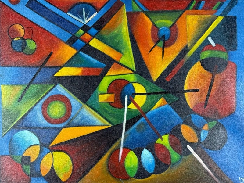 Wassily Kandinsky (Handmade) Oil On Canvas Painting signed and stamped gallery