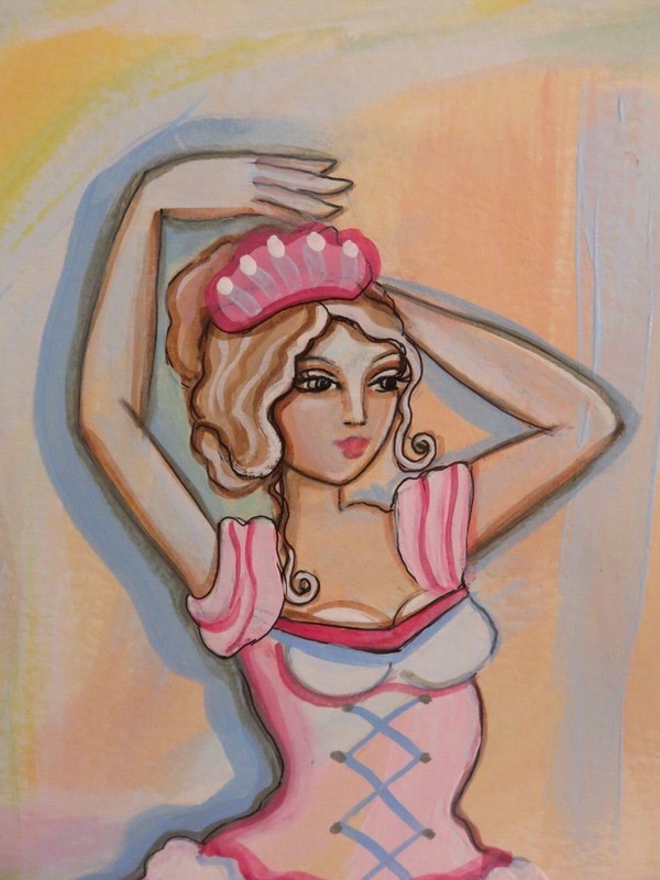 Original Painting Beautiful Ballet Dancer in pink Tutu Shantelle Knight gallery