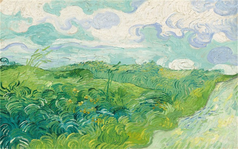 Hand-painted Oil Painting Vincent van Gogh Green Wheat Fields